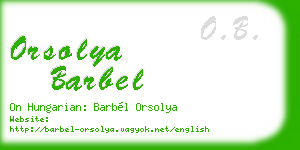 orsolya barbel business card